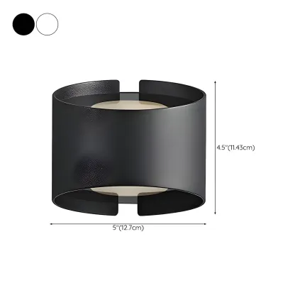 Modern Metal Cylinder Indoor 2-Light Wall Sconce #size
