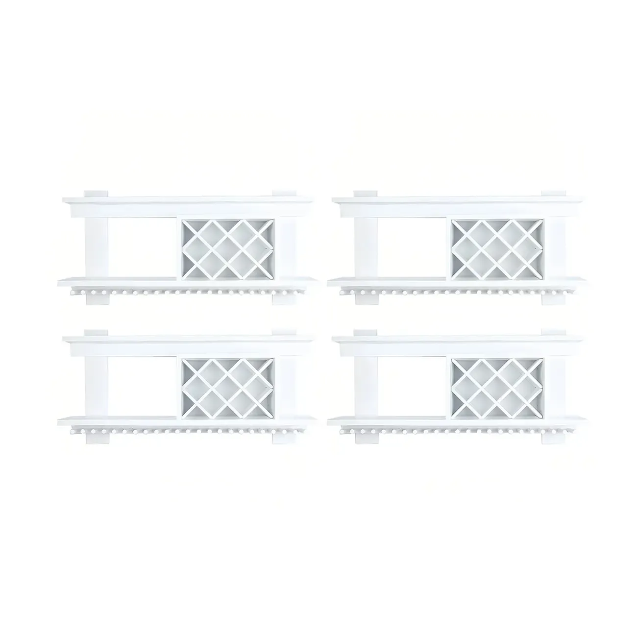 Pine Wooden Wall-Mounted Display Open Wine Bottle & Glass Rack Image - 45