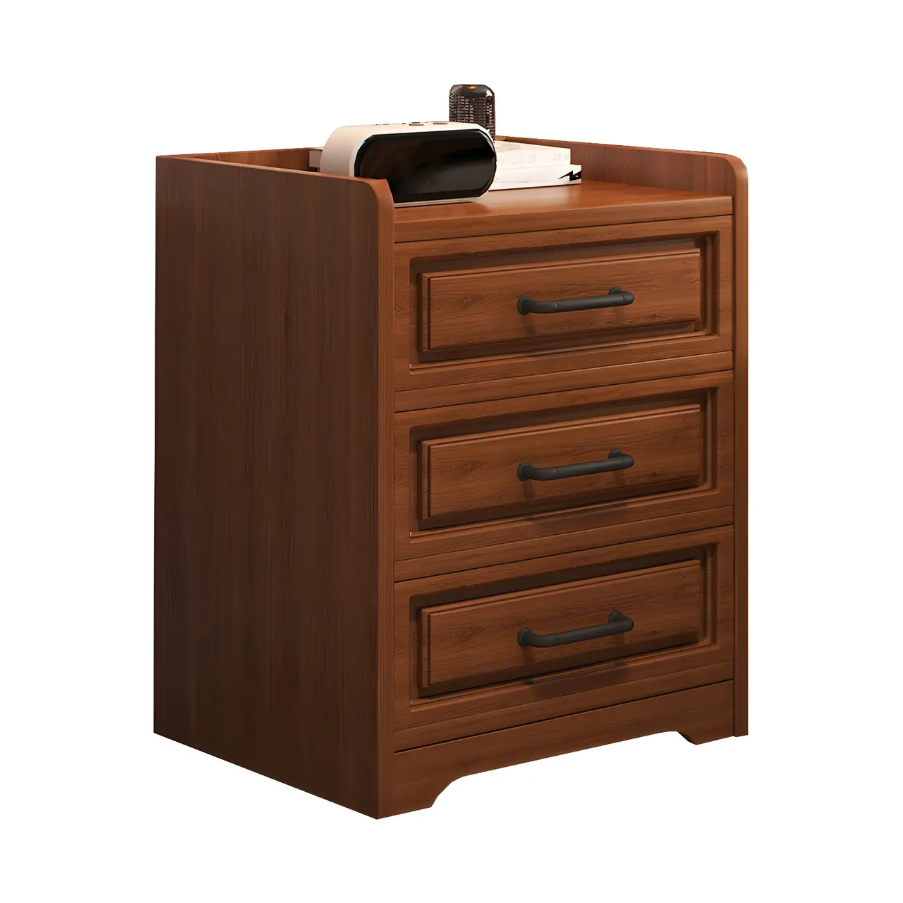 Modern White Wooden Tray Top 2-Drawer Nightstand Image - 14 | homeyfad