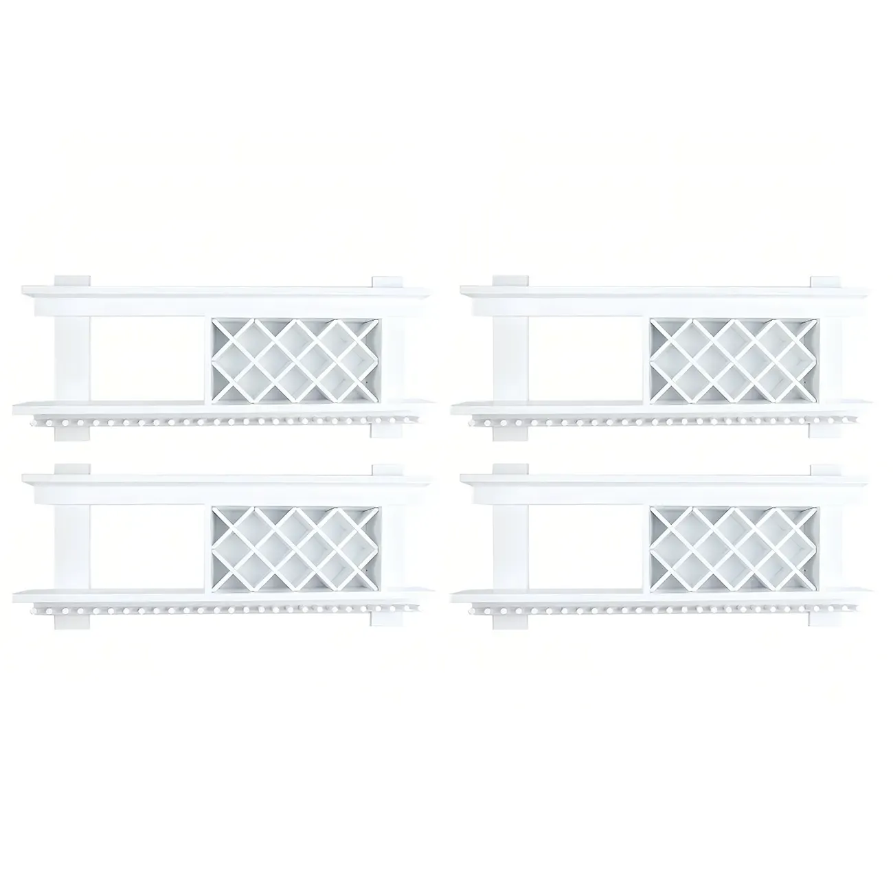 Pine Wooden Wall-Mounted Display Open Wine Bottle & Glass Rack Image - 51