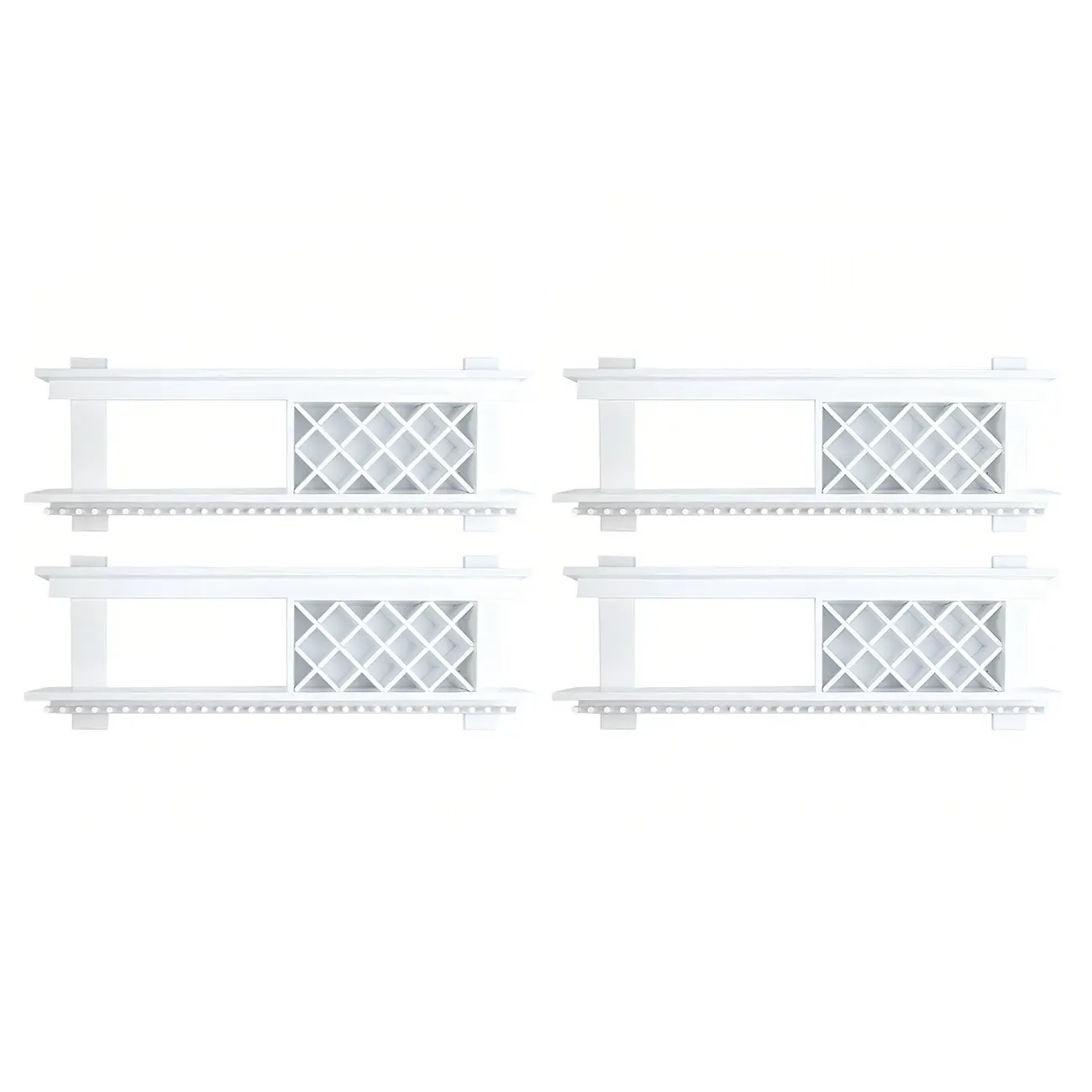 Pine Wooden Wall-Mounted Display Open Wine Bottle & Glass Rack Image - 57