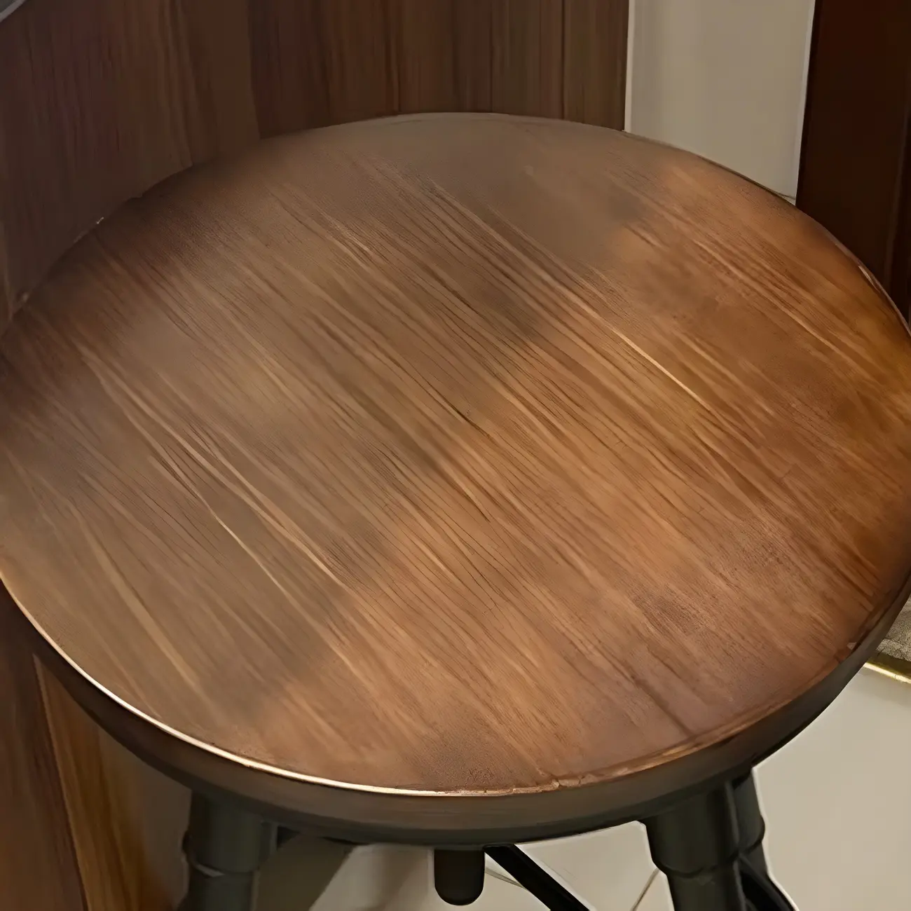 Industrial Faux Leather Swivel Bar Stools with Backrest for Home Image - 8 | homeyfad