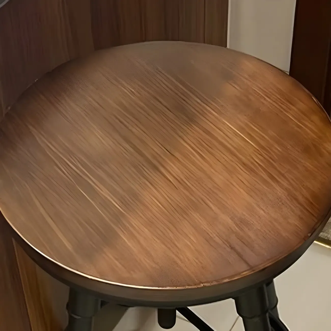 Industrial Faux Leather Swivel Bar Stools with Backrest for Home Image - 8