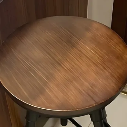Industrial Faux Leather Swivel Bar Stools with Backrest for Home Image - 8