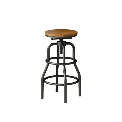 Industrial Faux Leather Swivel Bar Stools with Backrest for Home Image - 12