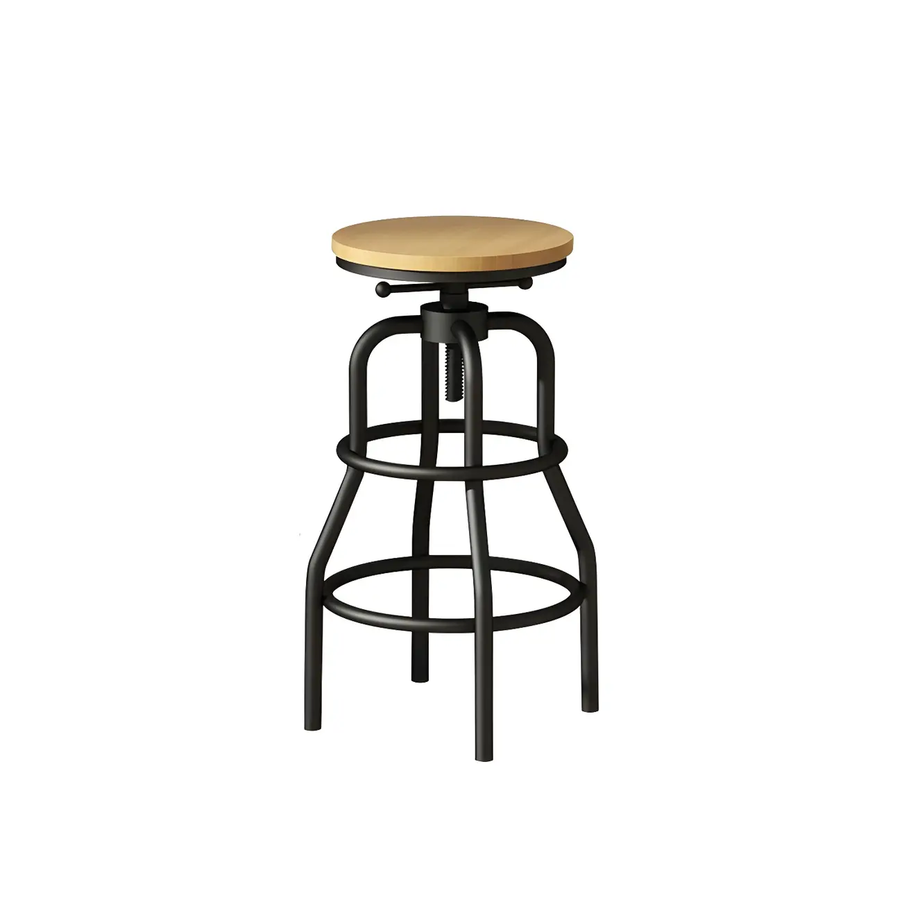 Industrial Faux Leather Swivel Bar Stools with Backrest for Home Image - 13 | homeyfad
