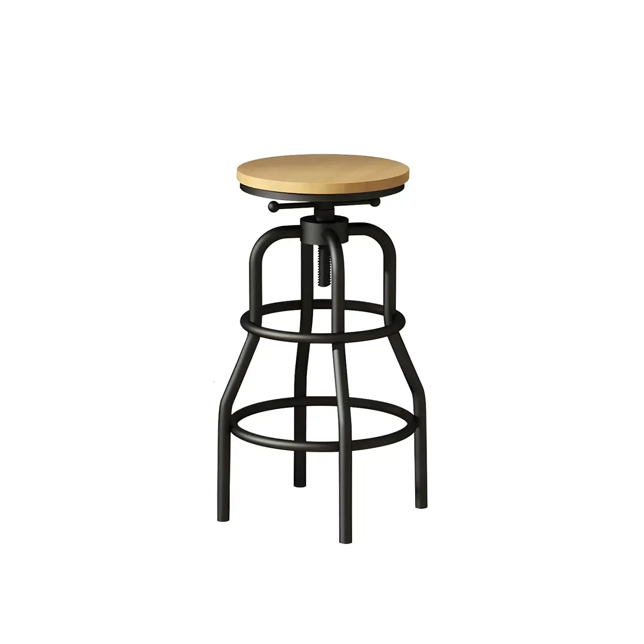 Industrial Faux Leather Swivel Bar Stools with Backrest for Home Image - 13