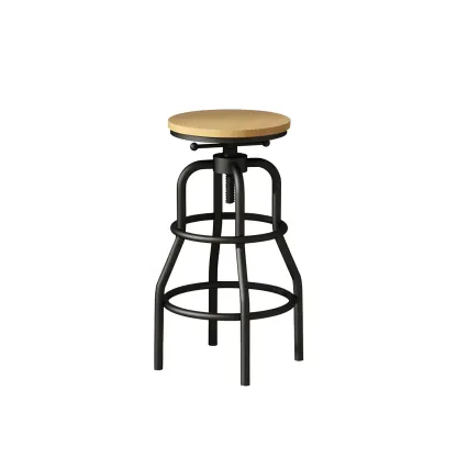 Industrial Faux Leather Swivel Bar Stools with Backrest for Home Image - 13
