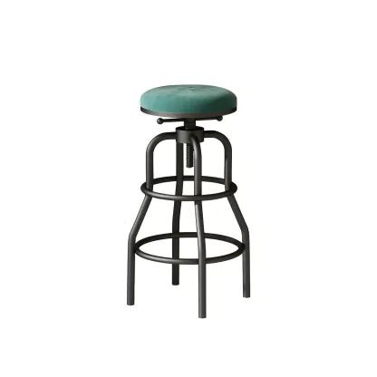 Industrial Faux Leather Swivel Bar Stools with Backrest for Home Image - 14