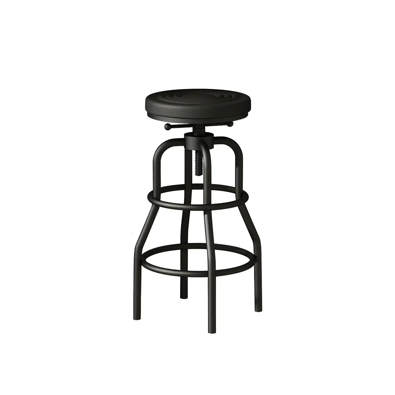 Industrial Faux Leather Swivel Bar Stools with Backrest for Home Image - 17