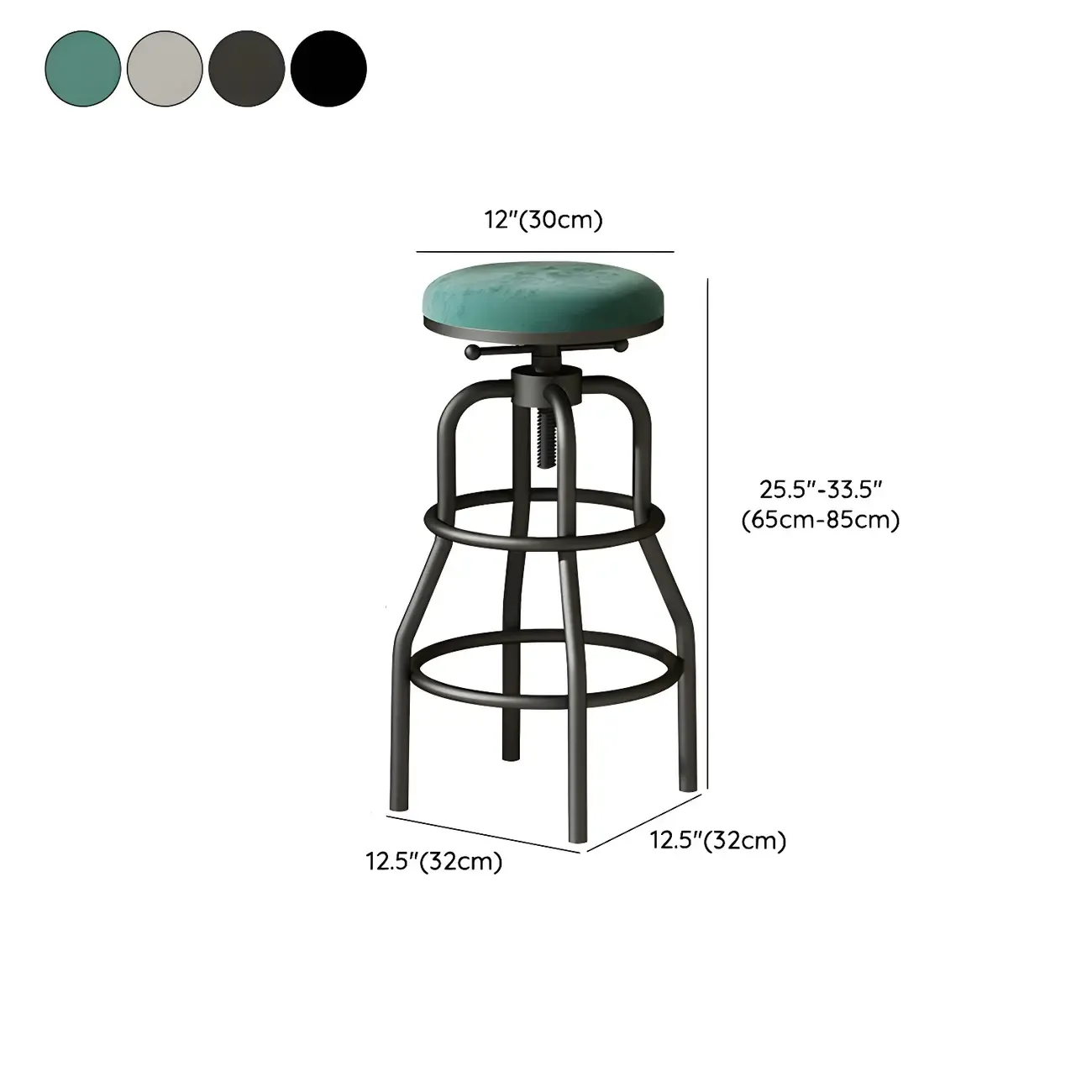 Industrial Faux Leather Swivel Bar Stools with Backrest for Home Image - 20