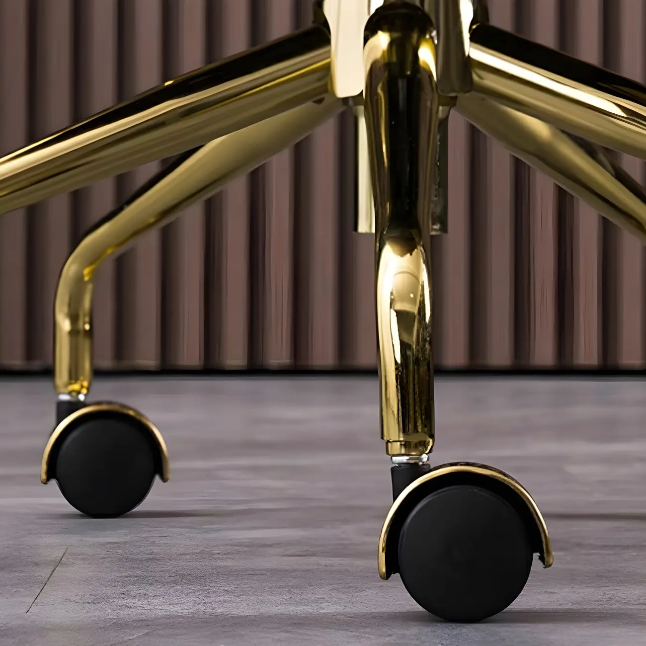 Gold Base Tufted Leather Adjustable Office Chair Image - 16 | homeyfad