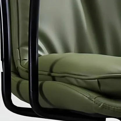 Gold Base Tufted Leather Adjustable Office Chair Image - 18