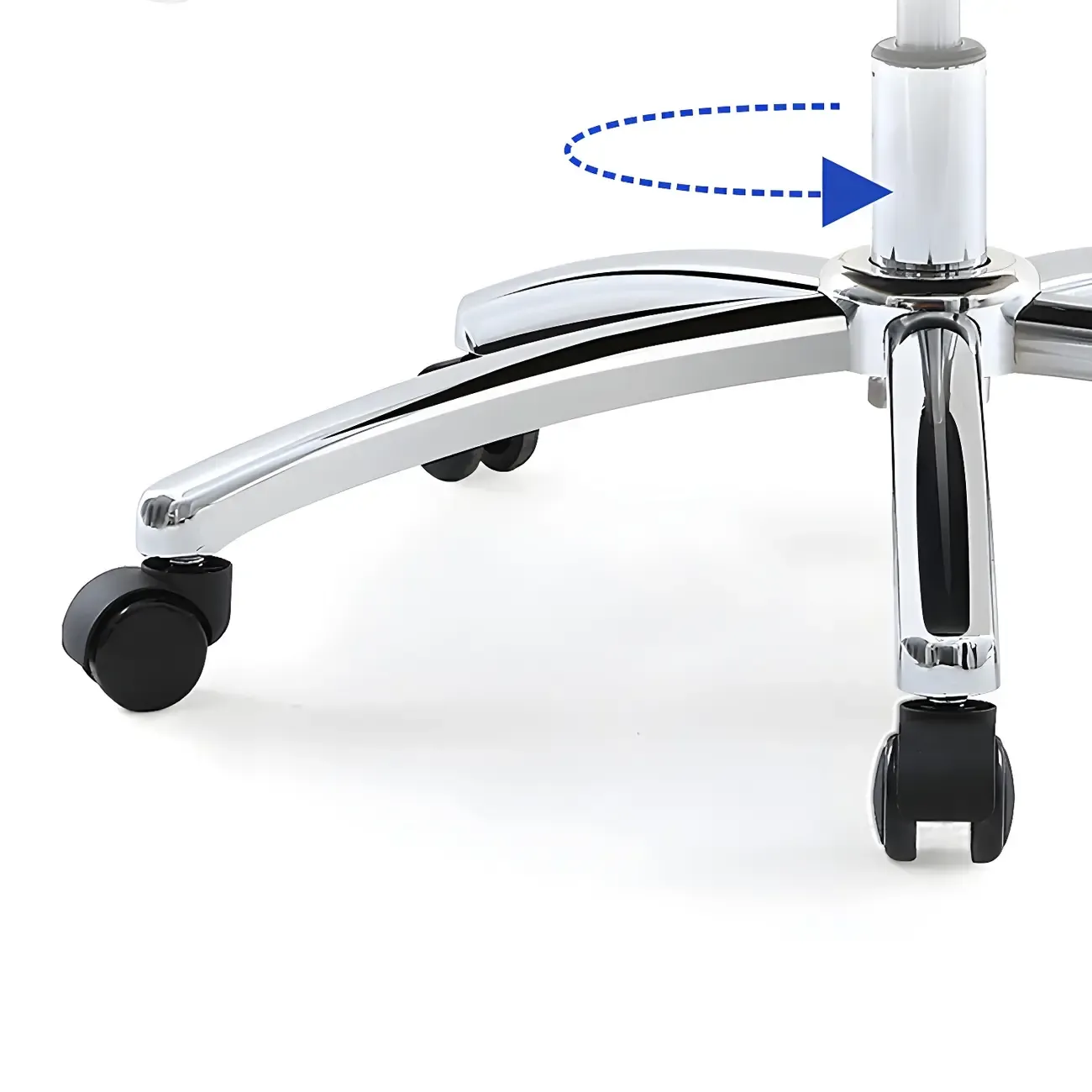 Elegant White Leather Casters Office Chair Image - 9