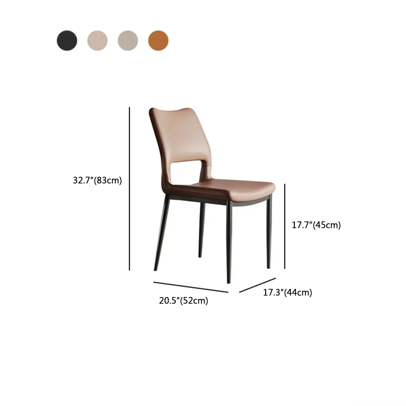 Modern Faux Leather Open Low Back Armless Dining Chair #size | homeyfad
