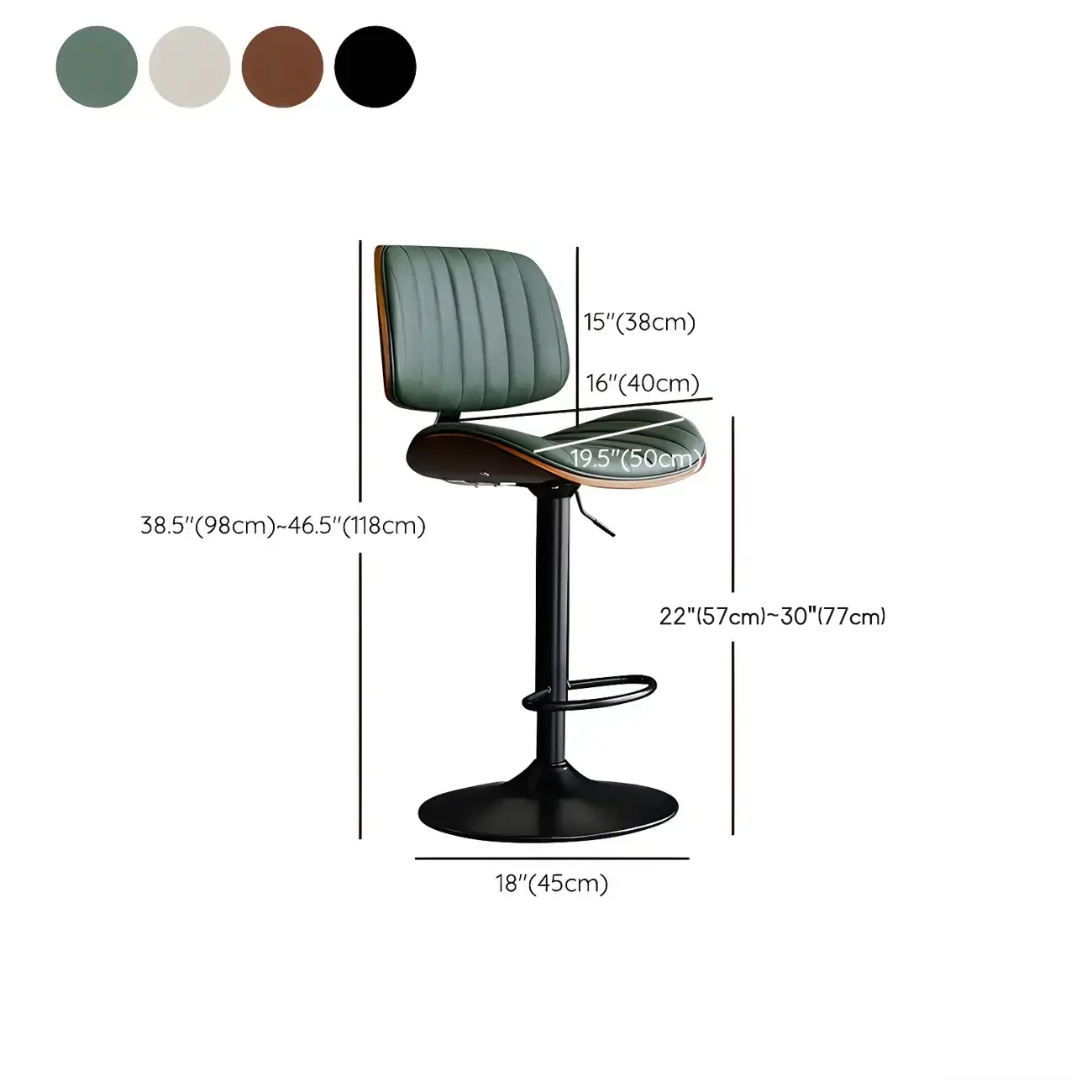 Modern Faux Leather Adjustable Swivel Bar Stools #size | homeyfad