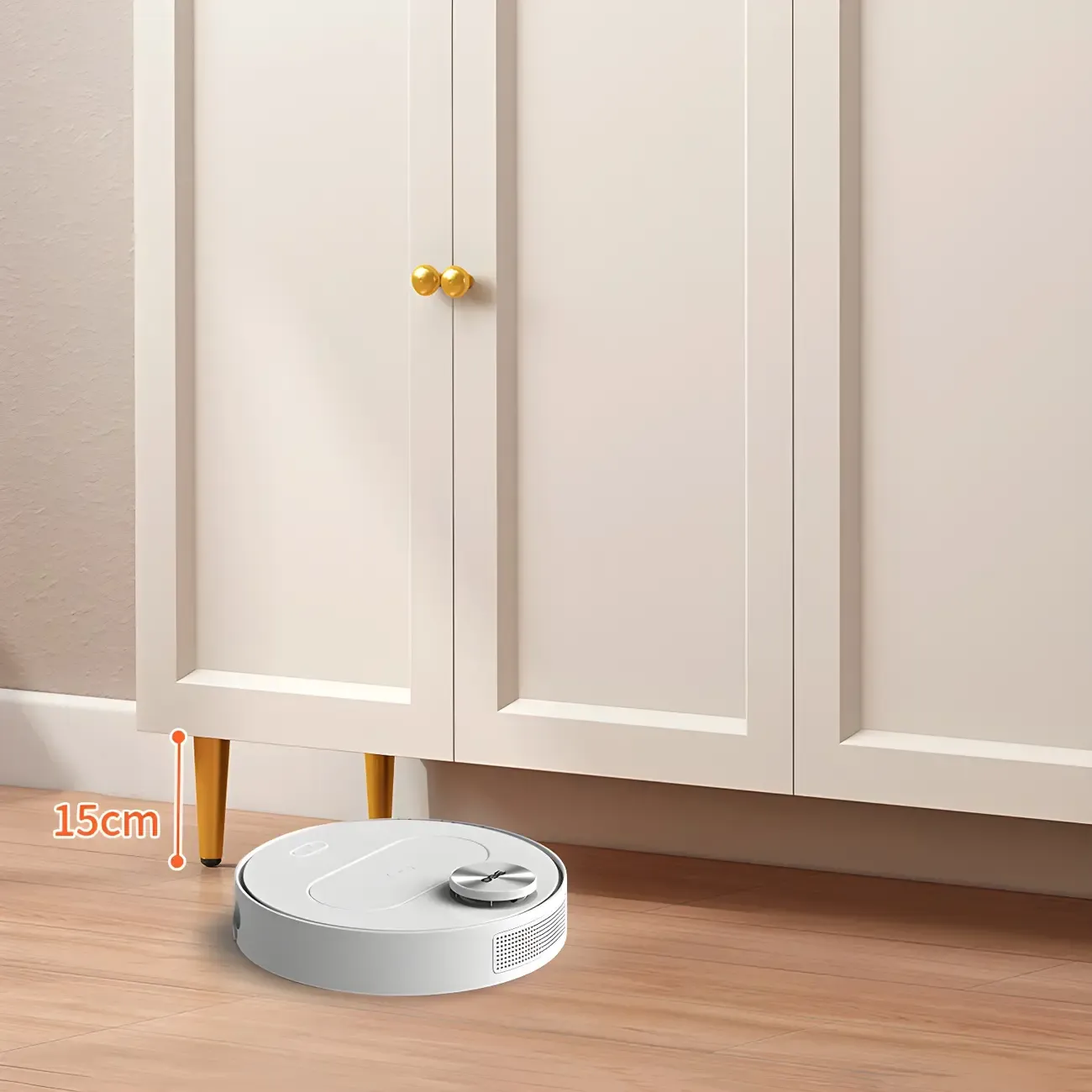 Cream Solid Wood Shoe Cabinet for Entryway with Doors Image - 14