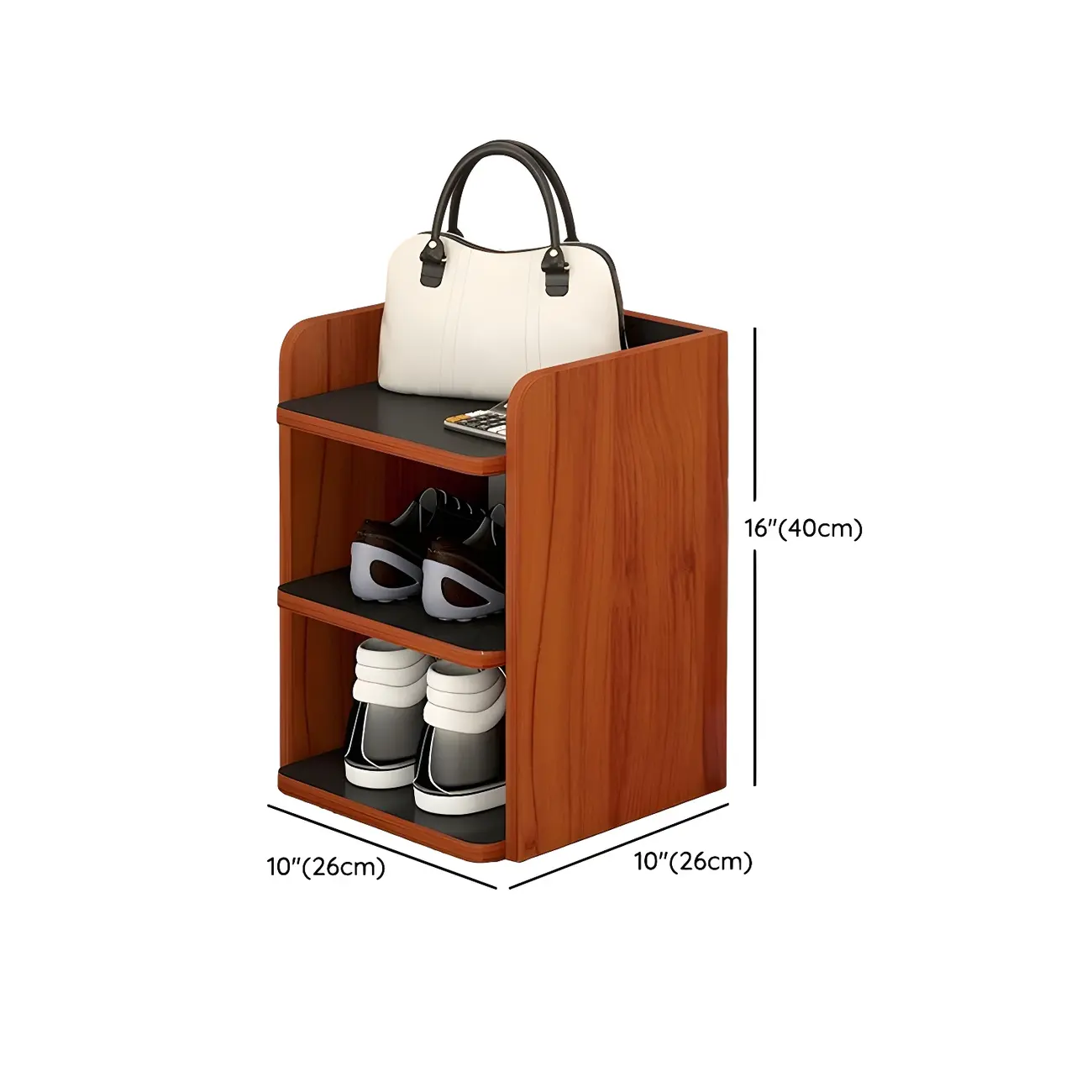 Modern White Wooden Open Shoe Rack for Entryway #size | homeyfad