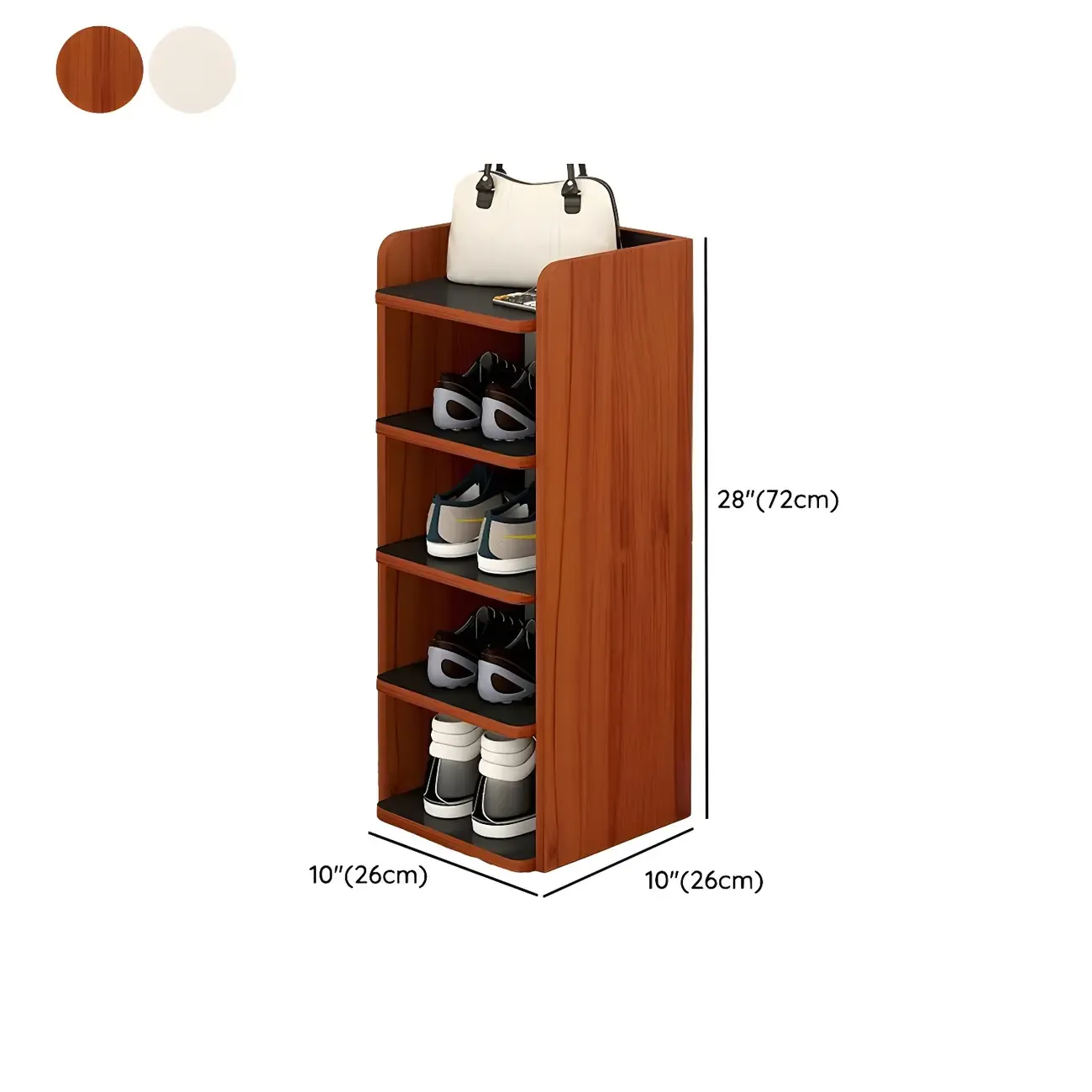 Modern White Wooden Open Shoe Rack for Entryway Image - 18