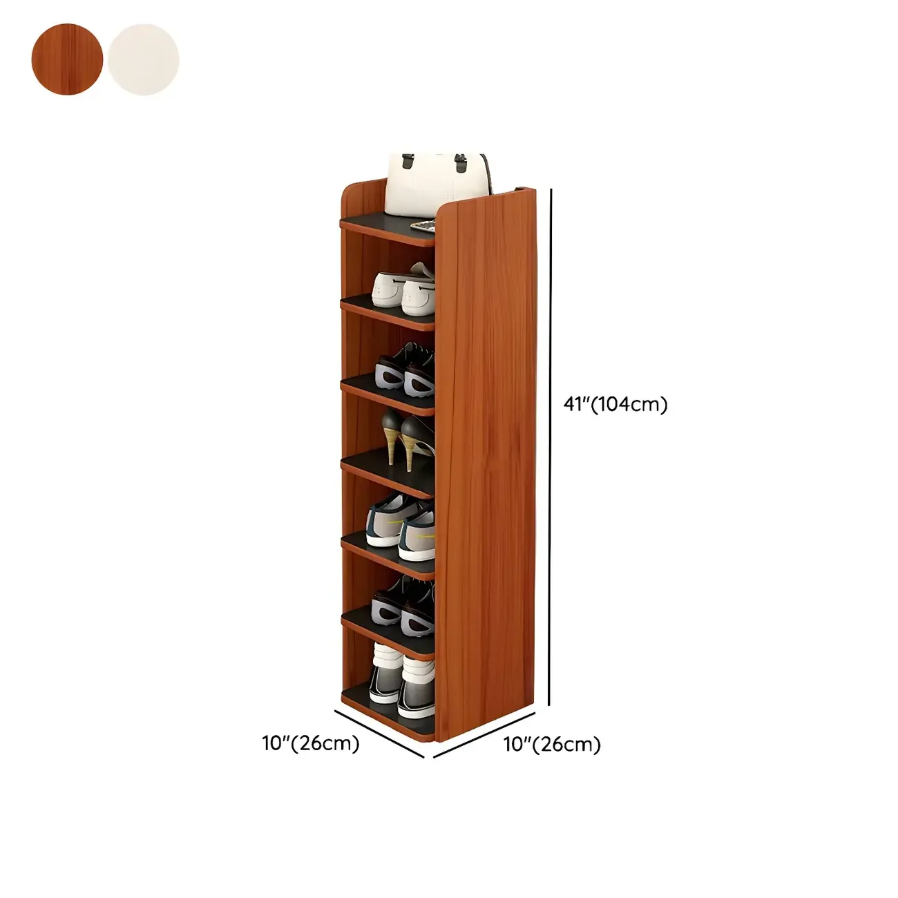 Modern White Wooden Open Shoe Rack for Entryway Image - 20