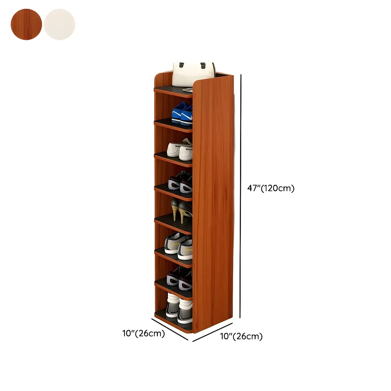 Modern White Wooden Open Shoe Rack for Entryway Image - 21