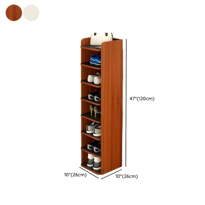 Modern White Wooden Open Shoe Rack for Entryway Image - 21