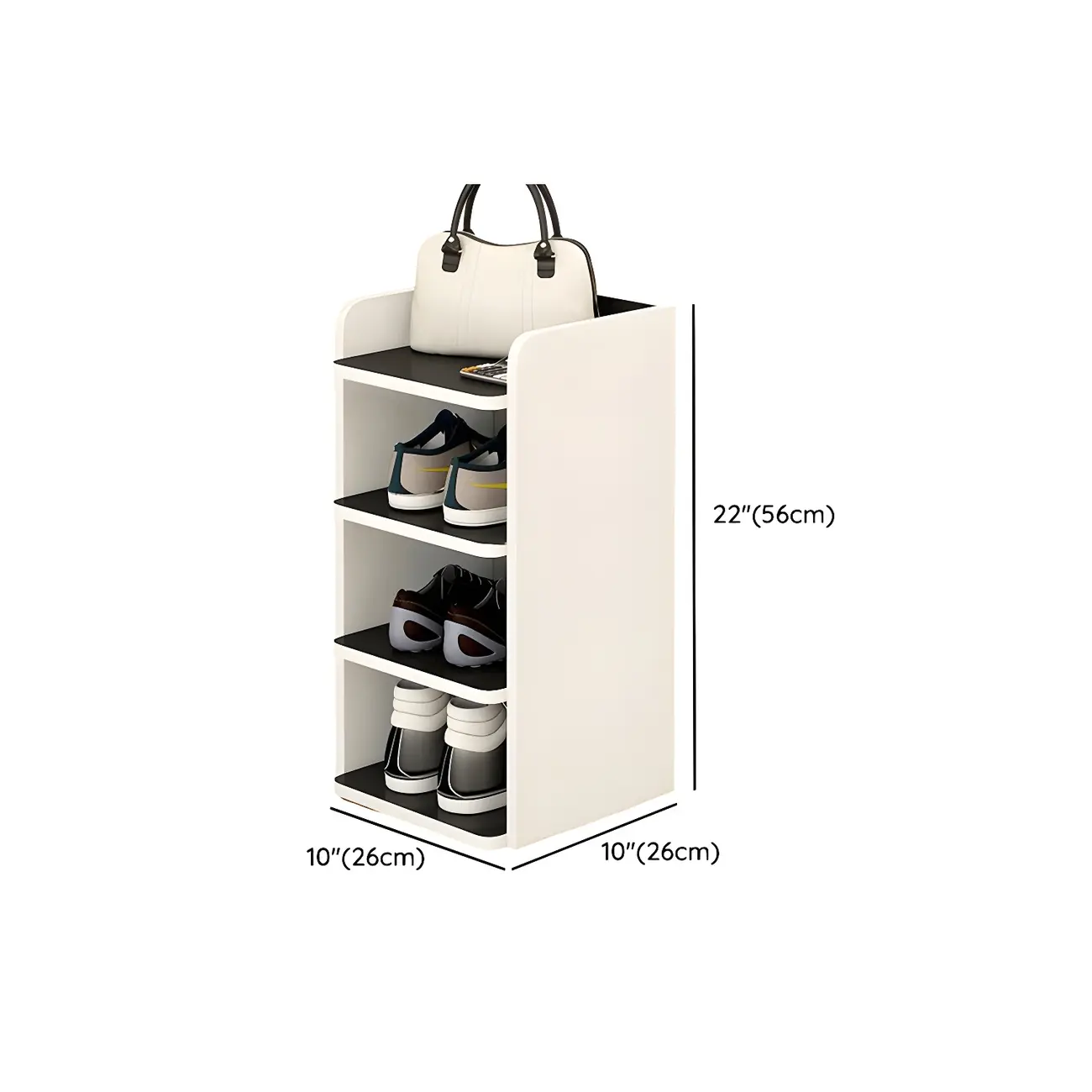 Modern White Wooden Open Shoe Rack for Entryway Image - 22 | homeyfad