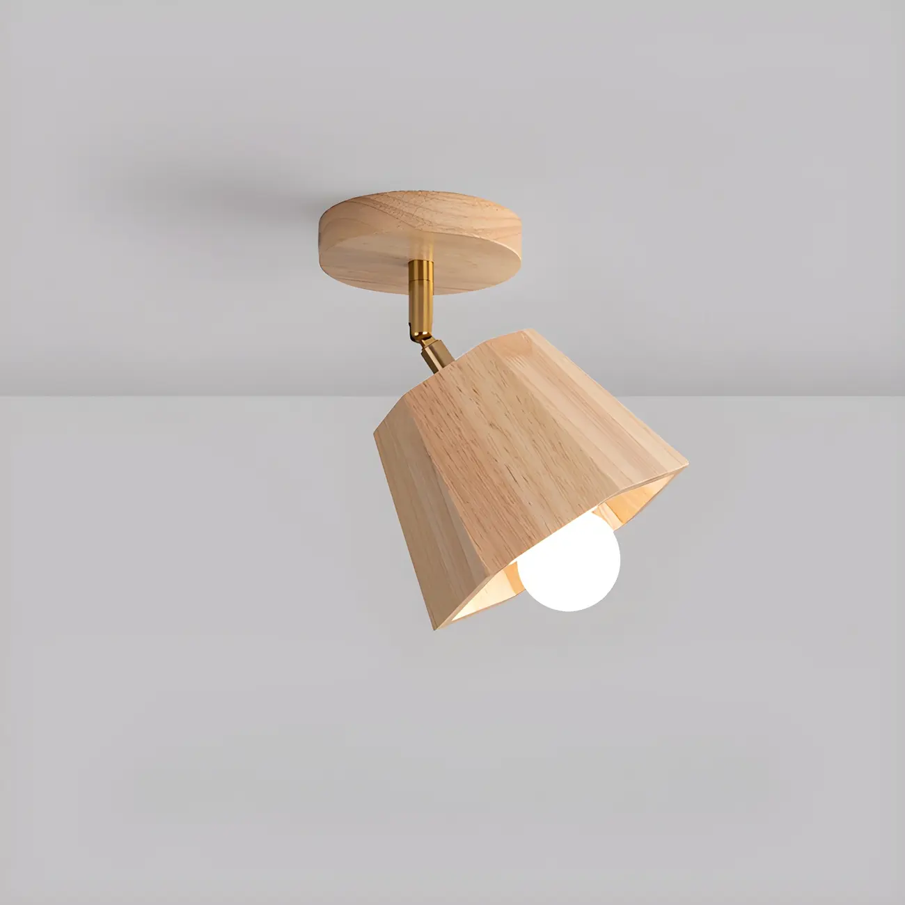 4-Light Natural Wood Modern Fixed Track Lighting Adjustable Head | homeyfad
