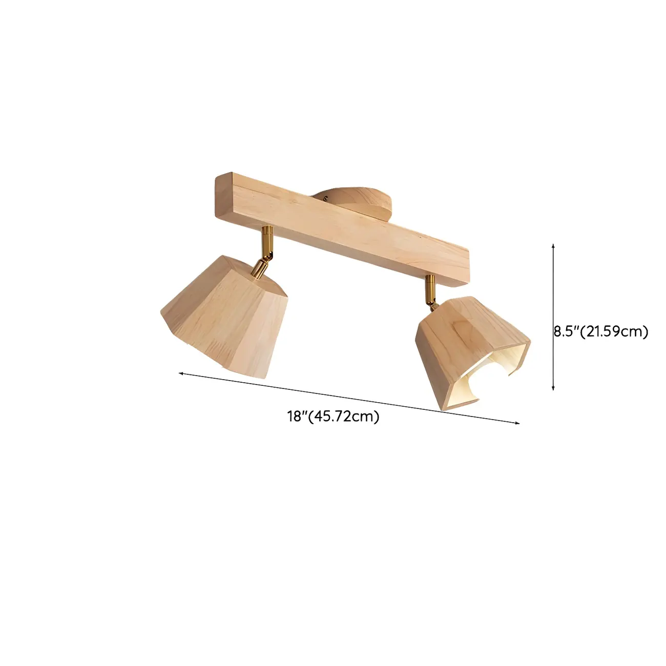 4-Light Natural Wood Modern Fixed Track Lighting Adjustable Head | homeyfad