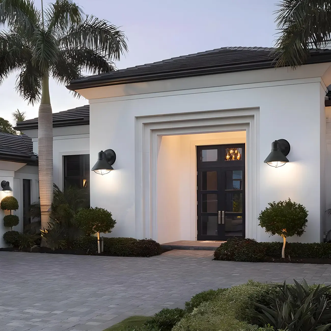 Industrial Metal Black Cone LED Outdoor Wall Light Fixture  Image - 2 | homeyfad