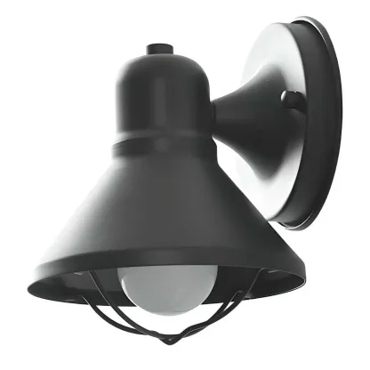 Industrial Metal Black Cone LED Outdoor Wall Light Fixture  Image - 4