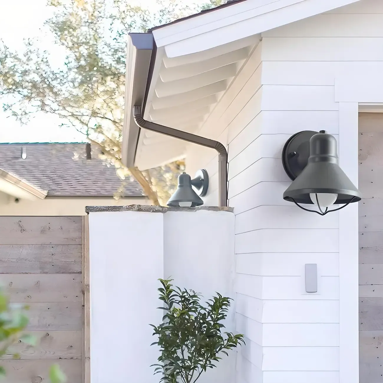 Industrial Metal Black Cone LED Outdoor Wall Light Fixture  Image - 7