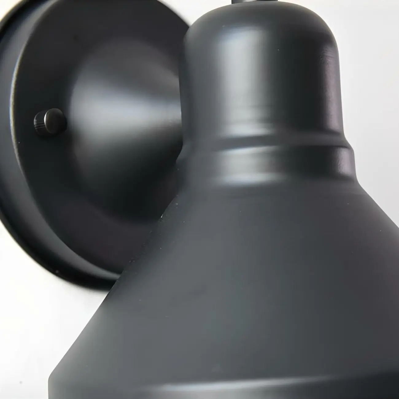 Industrial Metal Black Cone LED Outdoor Wall Light Fixture  Image - 8 | homeyfad