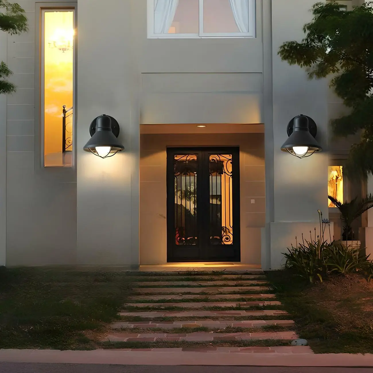 Industrial Metal Black Cone LED Outdoor Wall Light Fixture  Image - 6 | homeyfad