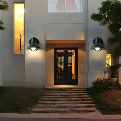 Industrial Metal Black Cone LED Outdoor Wall Light Fixture  Image - 6