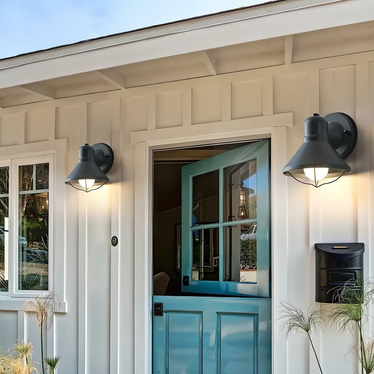 Industrial Metal Black Cone LED Outdoor Wall Light Fixture  Image - 1