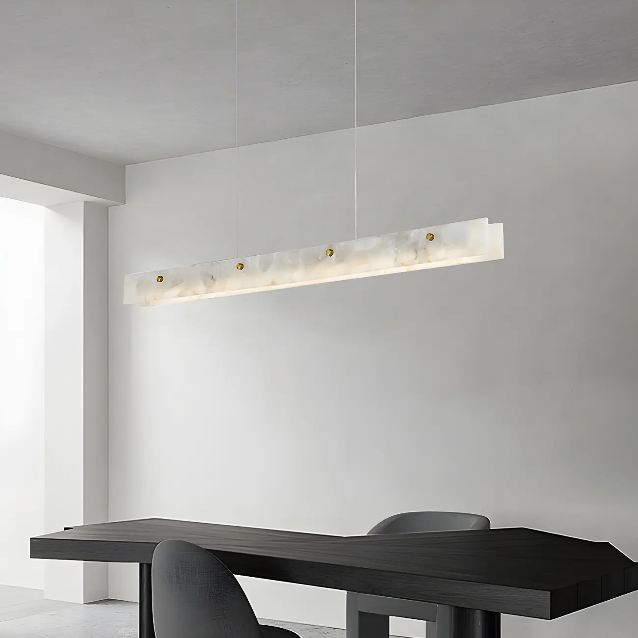 Modern Gold Metal Rectangle Kitchen Island Pendant Light Image - 5 | homeyfad