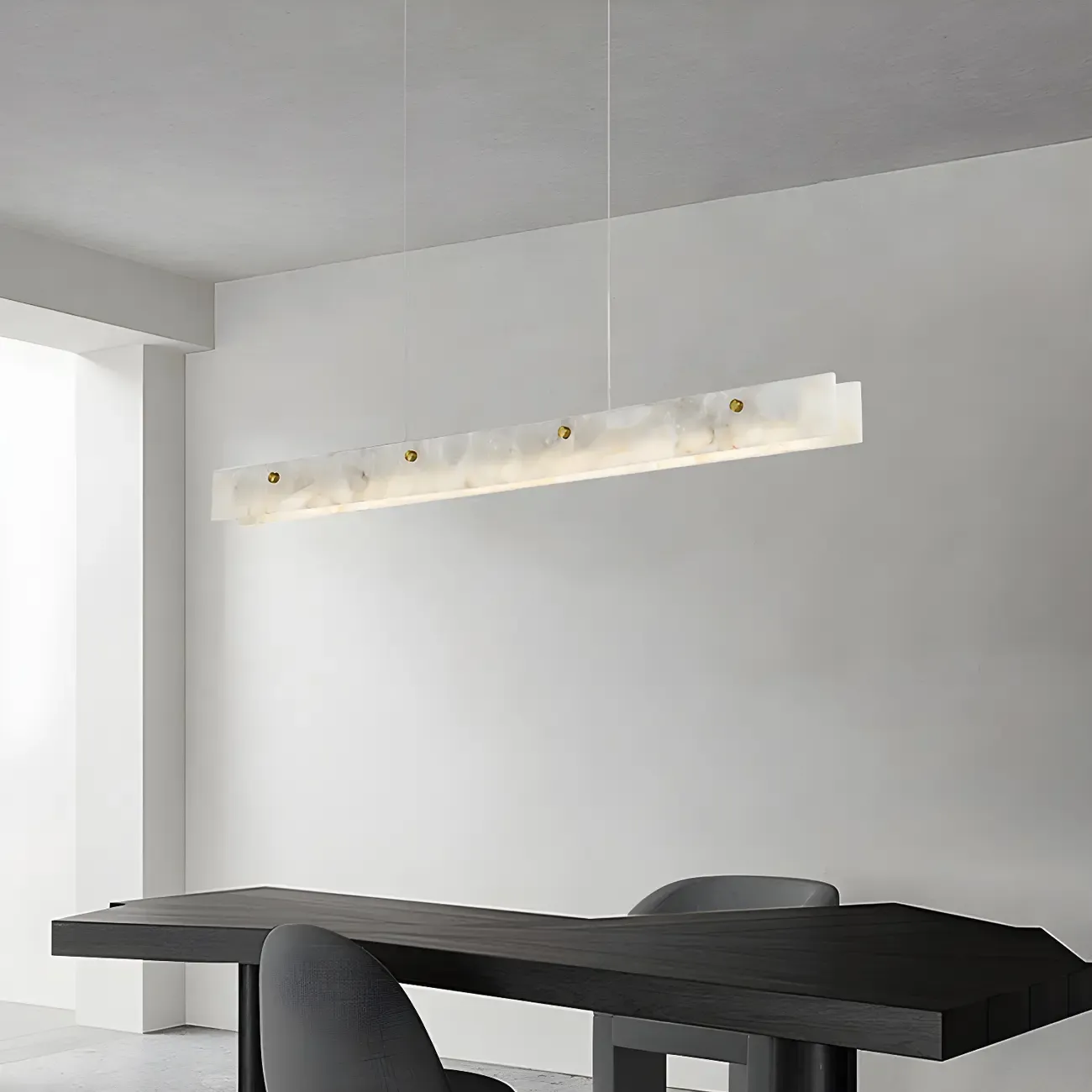 Modern Gold Metal Rectangle Kitchen Island Pendant Light Image - 5