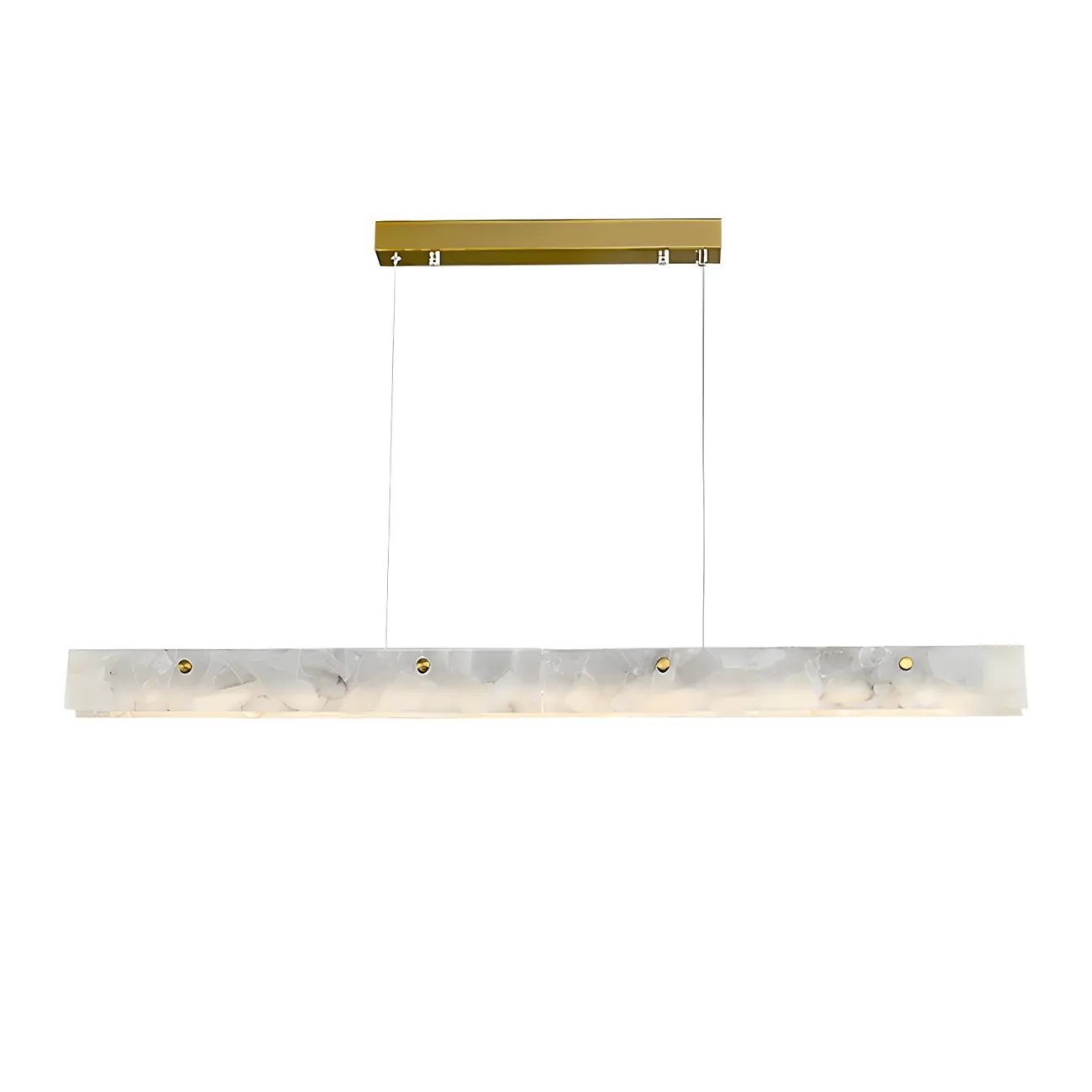 Modern Gold Metal Rectangle Kitchen Island Pendant Light Image - 9 | homeyfad