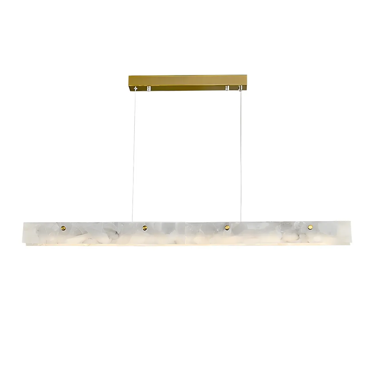 Modern Gold Metal Rectangle Kitchen Island Pendant Light Image - 9