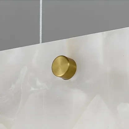 Modern Gold Metal Rectangle Kitchen Island Pendant Light Image - 10