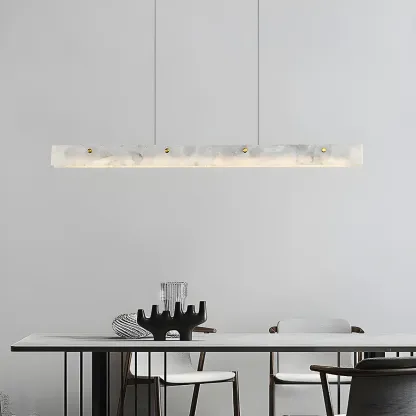 Modern Gold Metal Rectangle Kitchen Island Pendant Light Image - 4