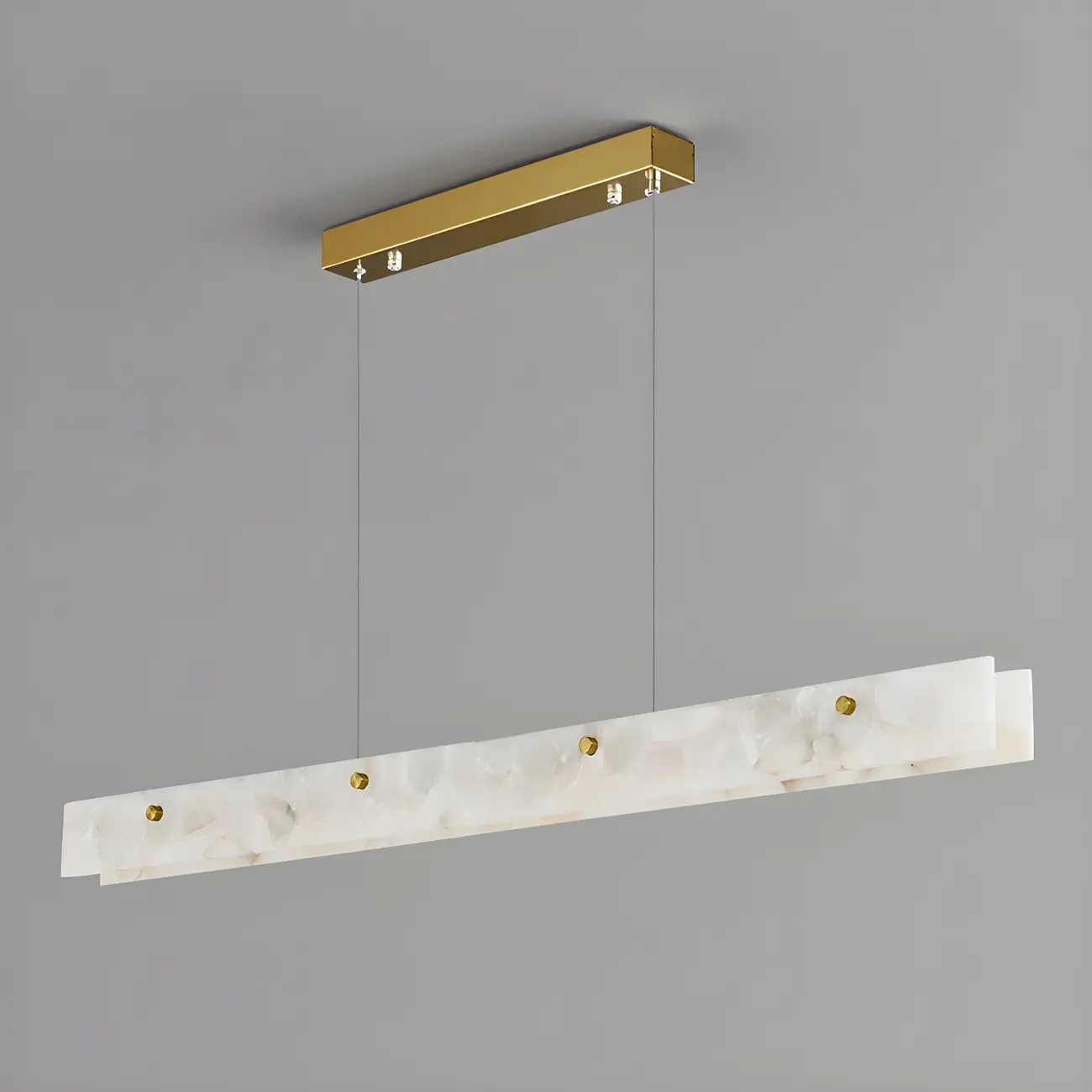 Modern Gold Metal Marble Linear Dining Area Pendant Image - 8 | homeyfad