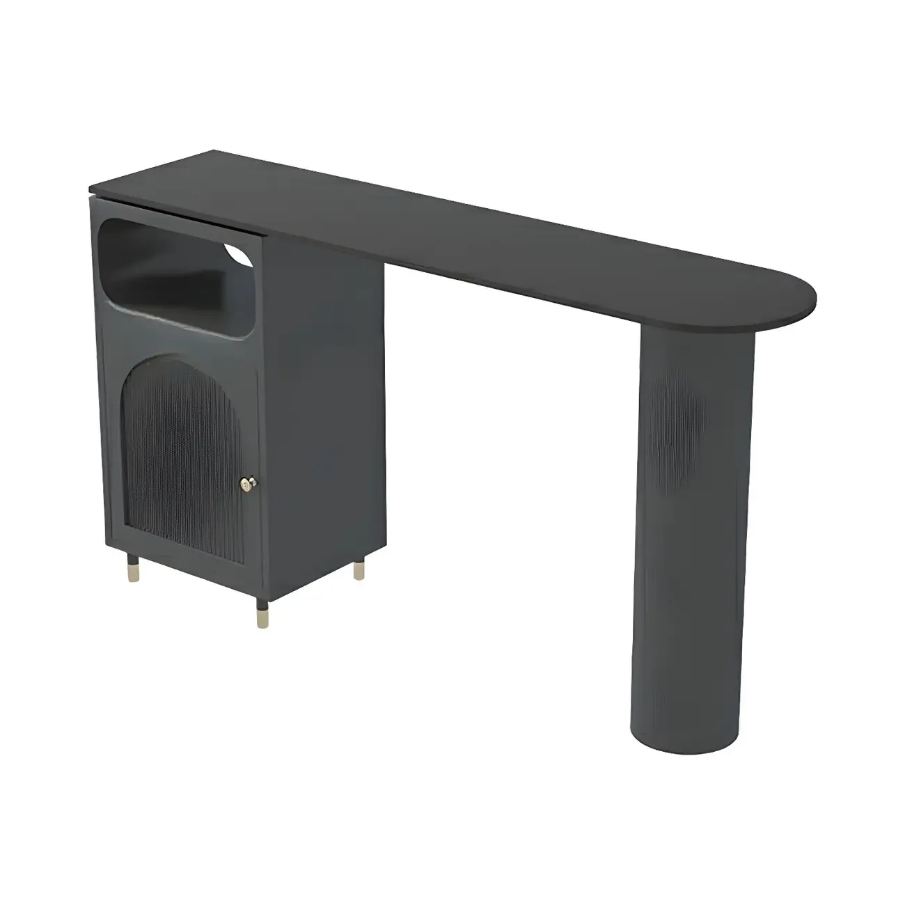 Modern Grey Stone Iron Storage Free Shape Bar Tables Image - 2