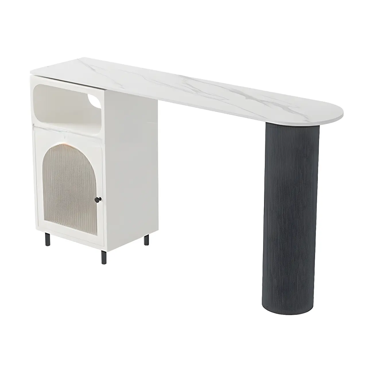 Modern Grey Stone Iron Storage Free Shape Bar Tables Image - 7 | homeyfad