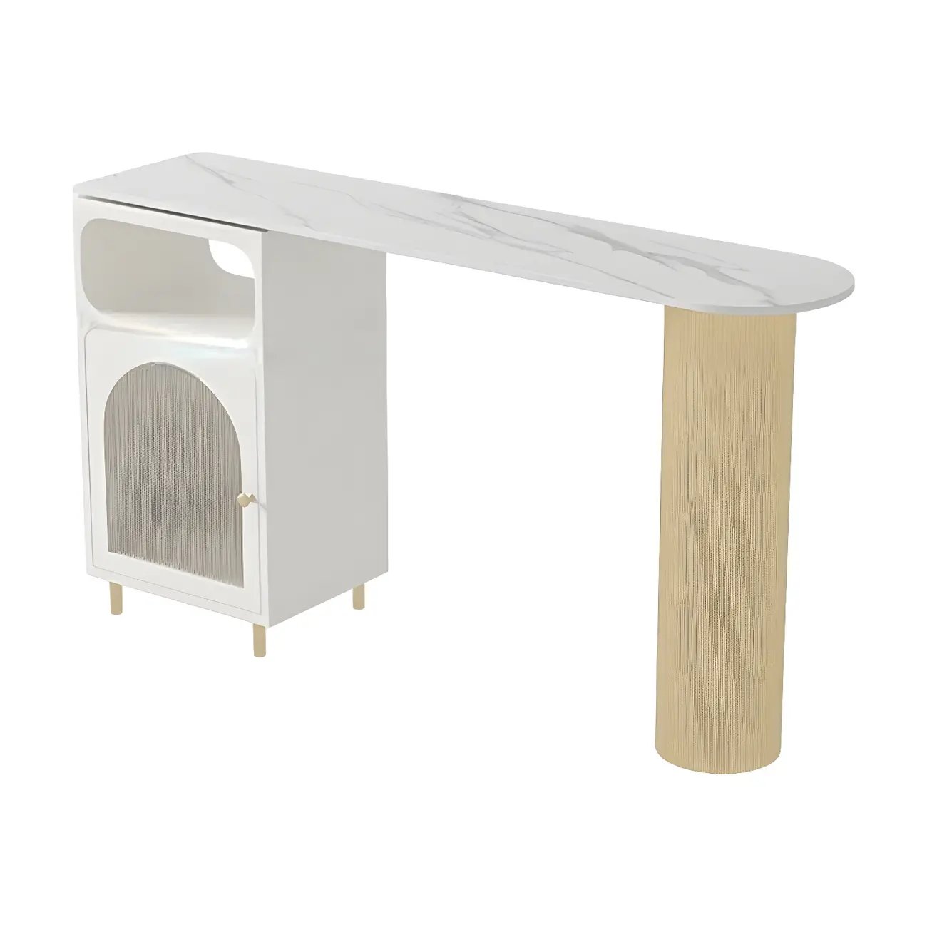 Modern Grey Stone Iron Storage Free Shape Bar Tables Image - 9 | homeyfad