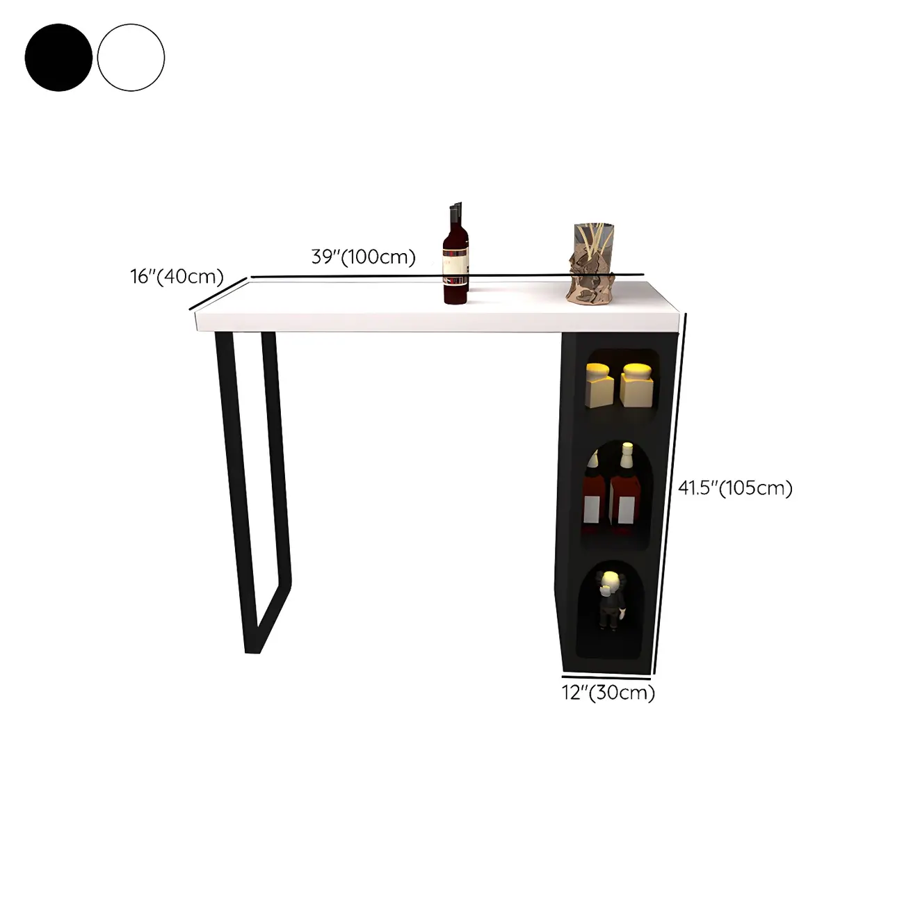 Modern White Metal Wood Three Storage Bar Tables #size | homeyfad