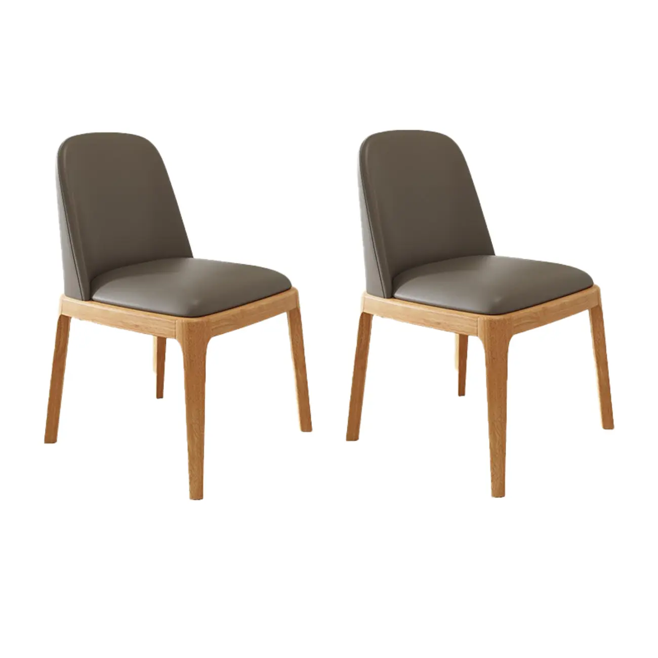 Modern Rubber Wood Upholstered Dining Chair Set of 2 Image - 3 | homeyfad