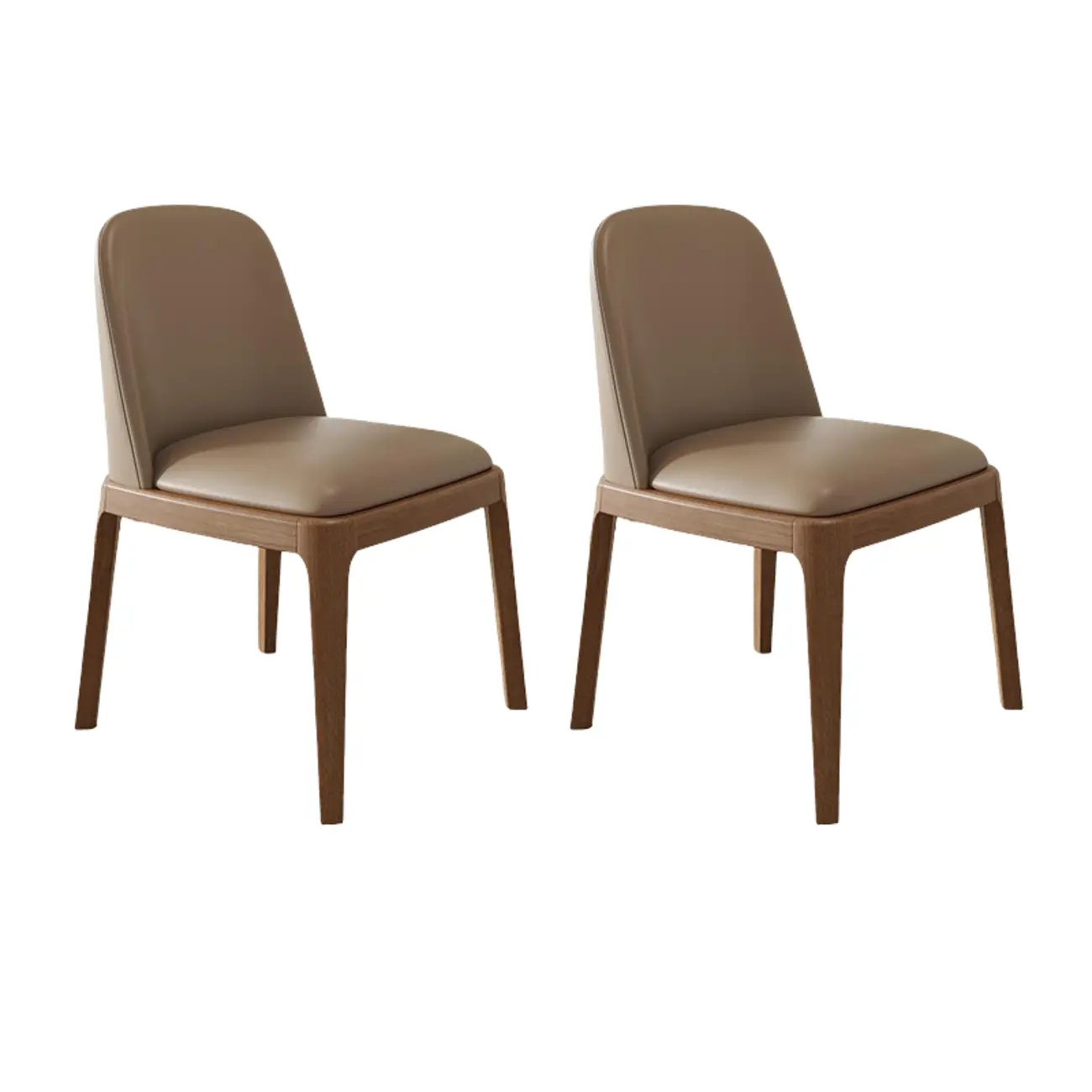 Modern Rubber Wood Upholstered Dining Chair Set of 2 Image - 9 | homeyfad