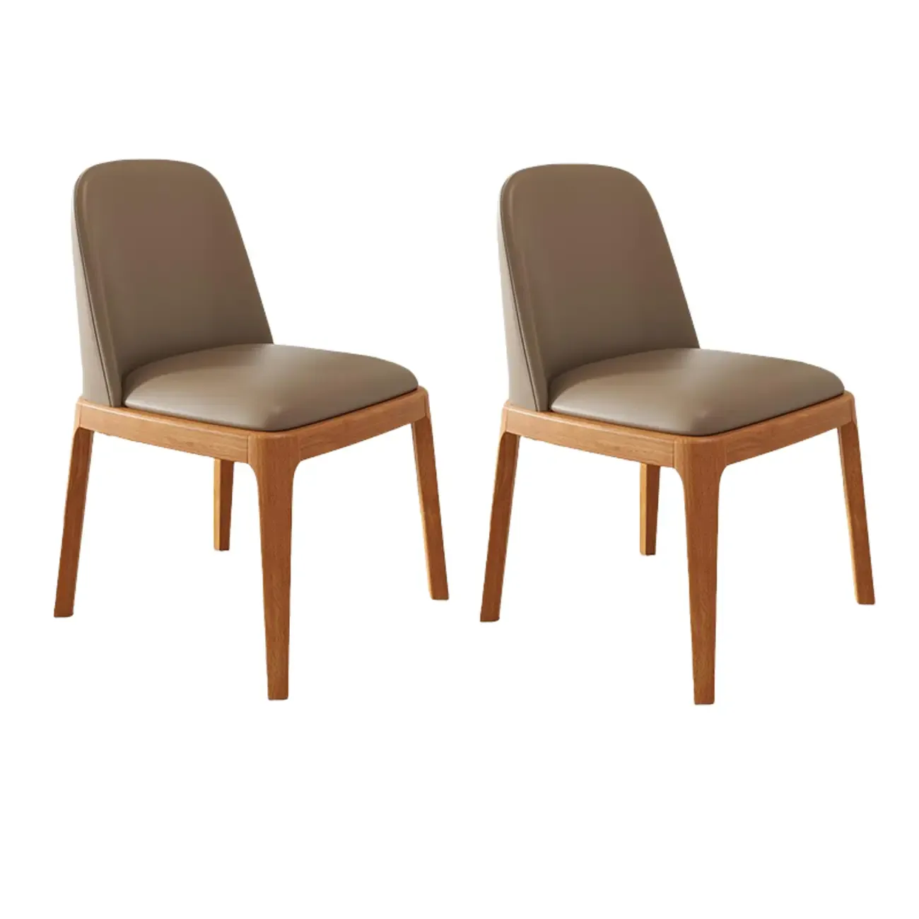 Modern Rubber Wood Upholstered Dining Chair Set of 2 Image - 12